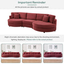 Modern 3 Seater Upholstered Sofa With Curved Design