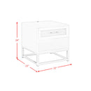 Chandra - End Table With LED And Battery Pack - Glossy White
