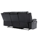 3 Seater Home Theater Recliner Manual Recliner Chair With A LED Light Strip Two Built-In Cup Holders For Living Room