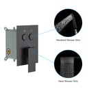 Dual Shower Head System With Rainfall Design, 10" Wall Mounted Square Shower Set - Matte Black