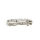 Modular L Shaped Floor Living Room Sofa Set With 6 Pillows