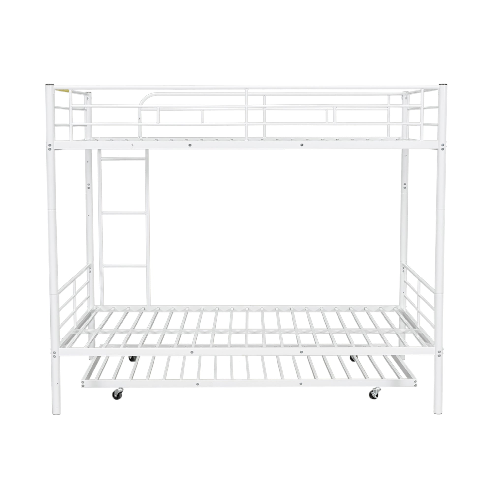 Full Over Full Metal Bunk Bed with Trundle, White - Atlantic Fine Furniture Melbourne FL