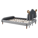 Upholstered Platform Bed With Sheep Shaped Headboard