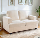 Modern Loveseat, Comfortable 2 Seater Couch With Deep Seating, Loose Back Cushions, Wide Arms
