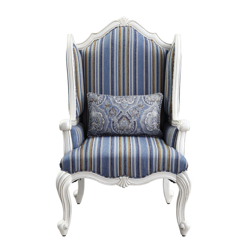 Ciddrenar - Chair - Fabric & White Finish - Atlantic Fine Furniture Inc