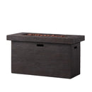 Custer - Rectangular Fire Pit 50, 000 Btu Magnesium Oxide - Brown