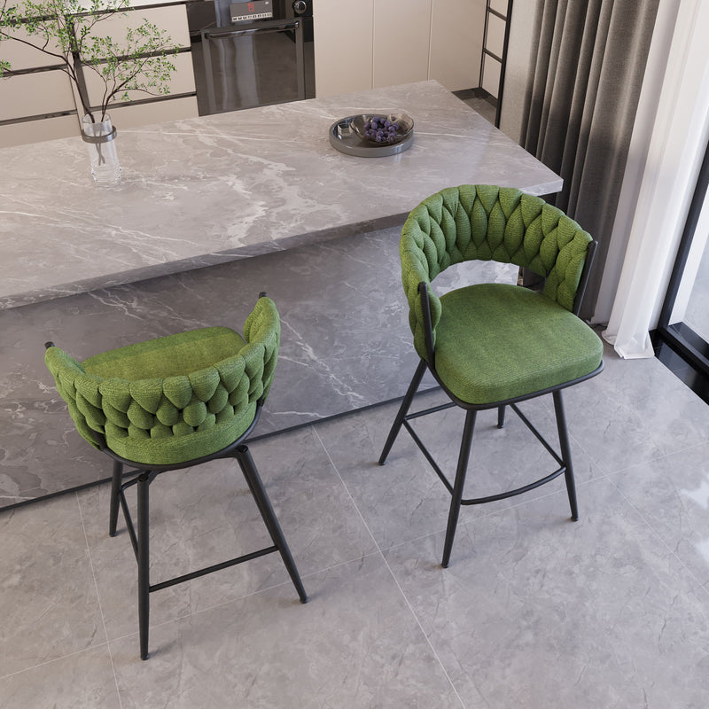 Bar Stool 360 Swivel With Back Footrest