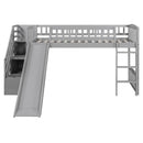 Loft Stairway Bed With 2 Drawers, Convertible Ladder And Slide