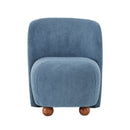 Modern Low Back Accent Upholstered Armless Living Room Chairs, Round Feet