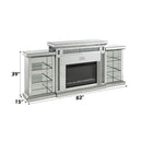 Noralie - Fireplace With LED & Bluetooth - Mirrored & Faux Diamonds