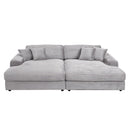 Hilde - Sectional Sofa With 4 Pillows - Light Gray Corduroy