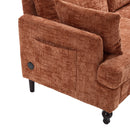 Chenille 2 Seater Sofa With LED Light, USB Charging Port, And Storage Bag