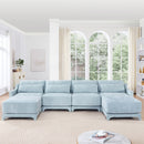 Stylish Sofa With Ottoman And Lumbar Pillows, Ergonomic Design