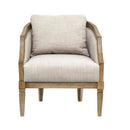 Classic Chair With Solid Wood Frame And Jacquard Upholstery - Beige