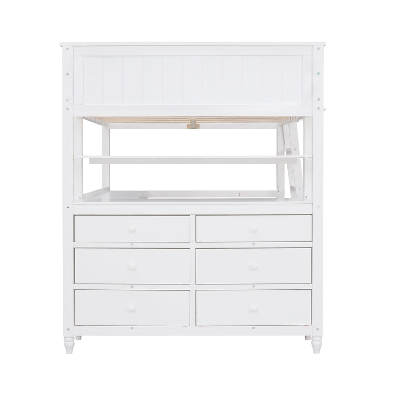 Loft Bed With Drawers With Desk And Shelves