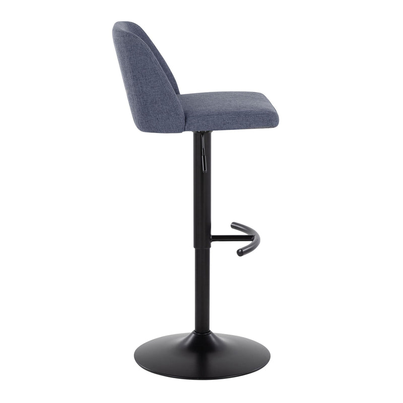 Toriano - Contemporary Adjustable Bar Stool With Rounded T Footrest (Set of 2)