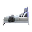 Laura - King Bed With Upholstered LED Headboard - Silver