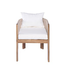 Matera - Patio Dining Chair (Set of 2) With Wraparound Back And Removable Cushion Cover - Teak / Beige