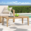 Outdoor Coffee Table With Slat Panel Top - Light Brown