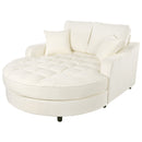 Modern Chaise Lounge Upholstered Sofa Couch With Tufted Seat And Detachable Pillows For Living Room