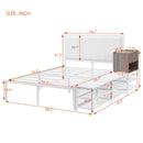 Platform Bed With 2 Tier Storage Shelves, Storage Cabinet
