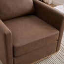 Modern Upholstered Square Swivel Accent Chair With 360 Degree Rotation
