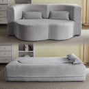 Floor Convertible Sleeper Sofa Bed With 2 Pillows