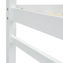 Twin Size High Loft Bed with inclined Ladder, Guardrails,White