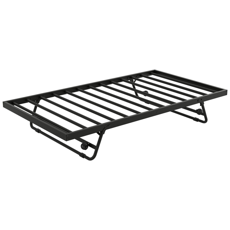 Industrial Metal Daybed With Adjustable Pop Up Trundle And LED Strip