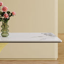 Modern Rectangular Dining Table For 6 - 8, Plated Hourglass Base