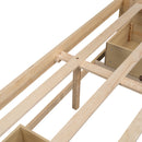 Full Size Platform Bed with 6 Storage Drawers,Antique Natural