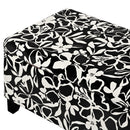 Luxury Storage Ottoman With Floral Patterned Fabric, Soft-Close Hinges, Multi Functional