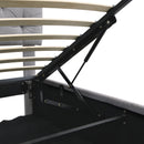 Full Size Upholstered Bed with Hydraulic Storage System and LED Light, Modern Platform Bed with Button-tufted Design Headboard, Gray