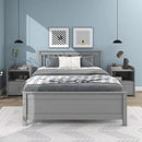 Full Bed with Headboard and Footboard,with 2 Nightstands,Grey