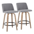 Toriano - Contemporary Fixed-Height Counter Stool & Swivel With Round Footrest (Set of 2)