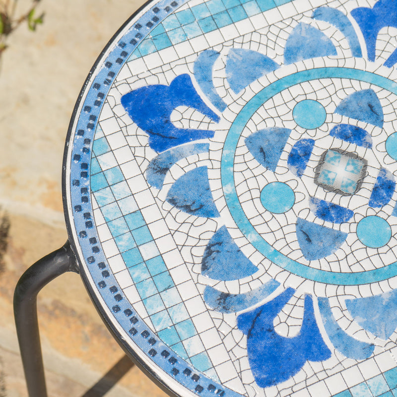 Skye - End Table - White / Blue