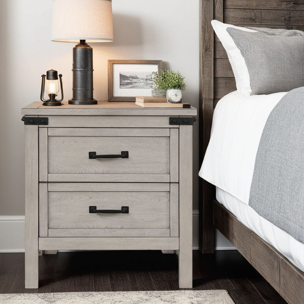 Alexandria - Nightstand, Mountain Mist Finish - Gray