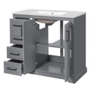 Bathroom Vanity With Sink, Soft Close Doors, Adjustable Shelf & 3 Drawers