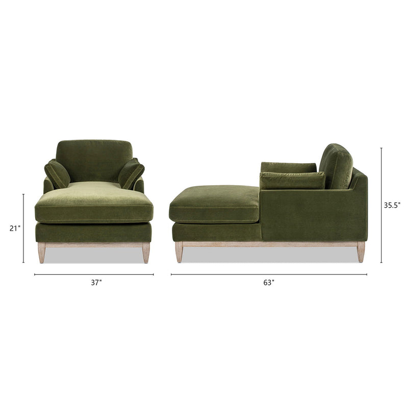 Pasadena - Modern Farmhouse Chaise Lounge Chair - Olive Green