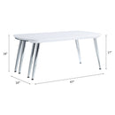 Acme - Coffee Table - White & Chrome Finish - Atlantic Fine Furniture Inc