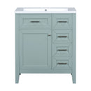 30" Bathroom Vanity With Sink Combo, Bathroom Cabinet With Drawers - Green