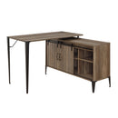 Zakwani - Writing Desk - Rustic Oak & Black Finish - 31" - Atlantic Fine Furniture Inc