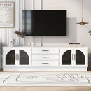 Modern Minimalist TV Stand, Entertainment Center Media Console Cabinet With Adjustable Shelves For Living Room