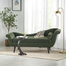 Auroral - Velvet Upholstered Chaise Lounge With Scrolled Arms And Tapered Legs