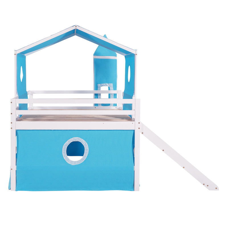 Loft Bed With Slide Tent And Tower