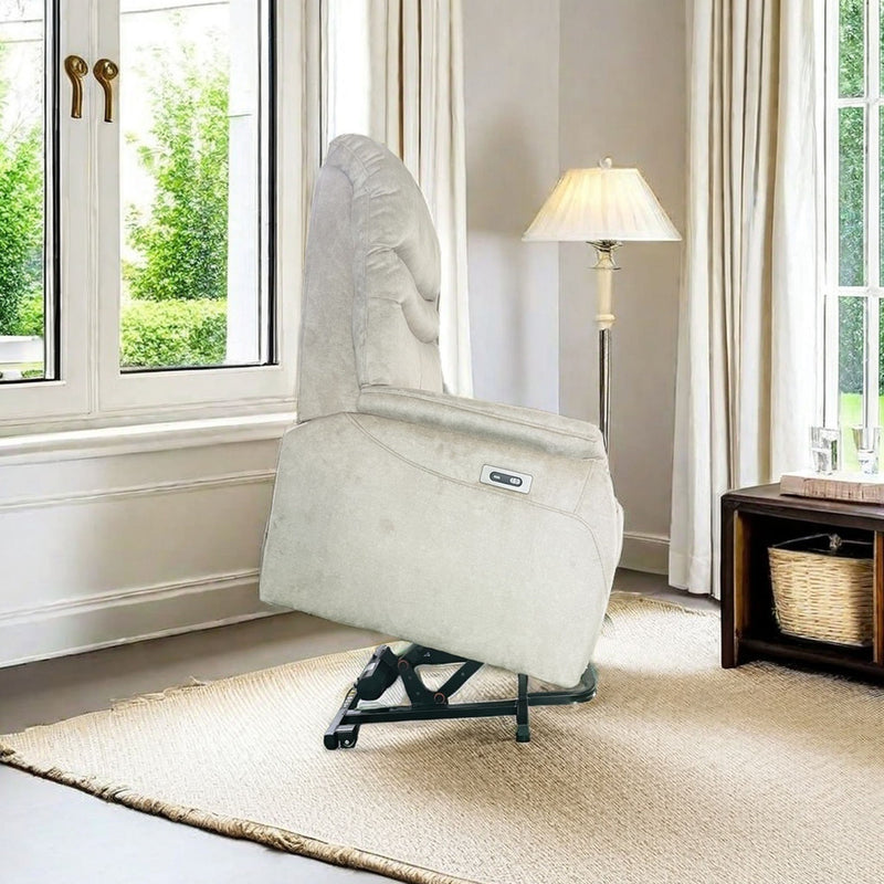 Comfortable Electric Lift Chair, Made Of High Grade Leather, Provides Full Body Support And Convenient Remote Control Operation, Making It An Ideal Choice For The Elderly And Those With Limited Mobili - Light Gray