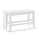 Seneca - Counter Bench Without Back And With Gray Fabric - Gray