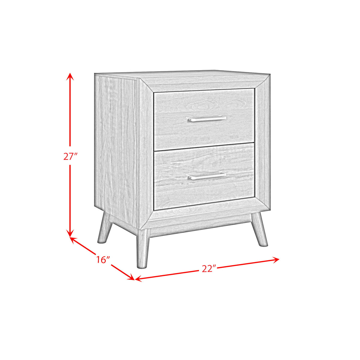 Santa Barbara 2-Drawer Cabinet in Walnut by Elements International, view 4