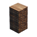 Interlocking Deck Tiles Striped Pattern, Waterproof Anti Mildew Brown