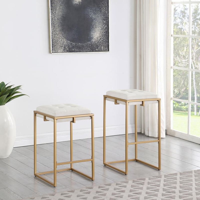 Nadia - Upholstered Backless Stool (Set of 2)